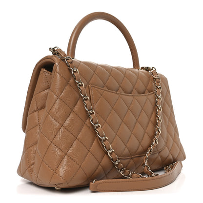 Chanel Caviar Quilted Small Coco Handle Flap Brown 3 of 10