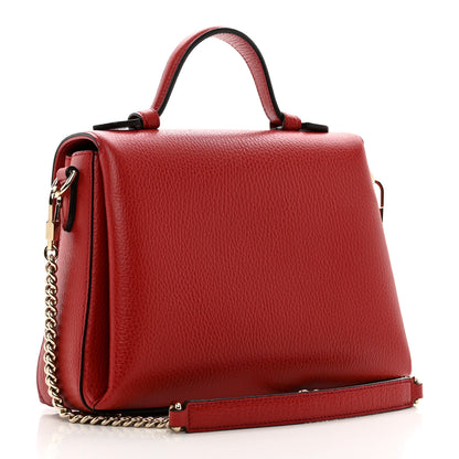 Gucci Dollar Calfskin Interlocking G Top Handle Shoulder Bag Red 3 of 12