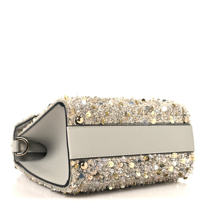 Valentino Garavani Sequin Crystal Embroidered Mini Vsling Top Handle Bag Silver Opal Grey 4 of 9