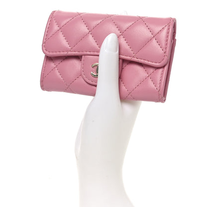 Chanel Lambskin Quilted Flap Card Holder Wallet Pink 2 of 9