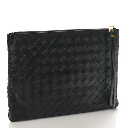 Bottega Veneta Nappa Intrecciato Medium Flat Zip Pouch Black 3 of 8