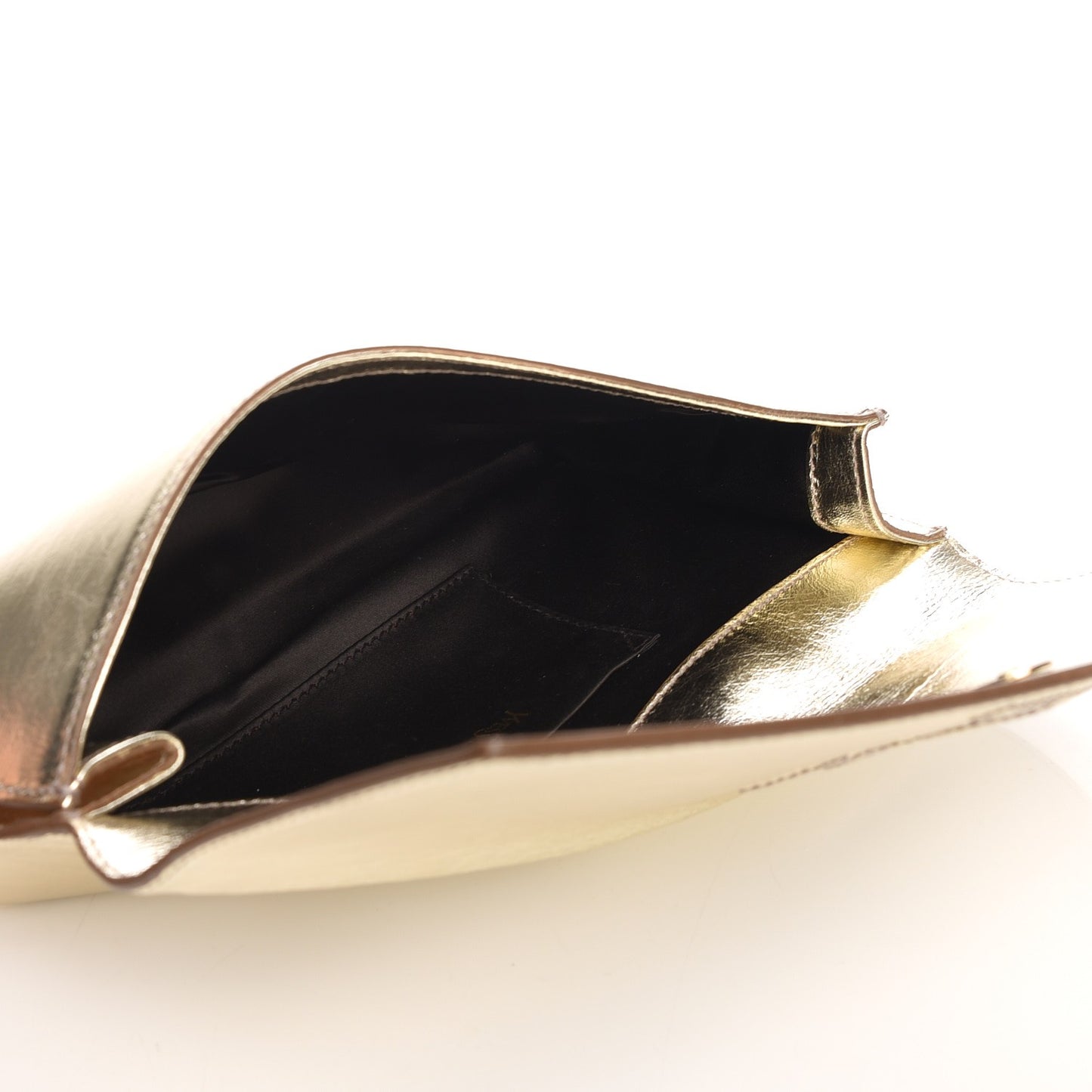 Metallic Textured Calfskin Small Belle De Jour Clutch Light Gold