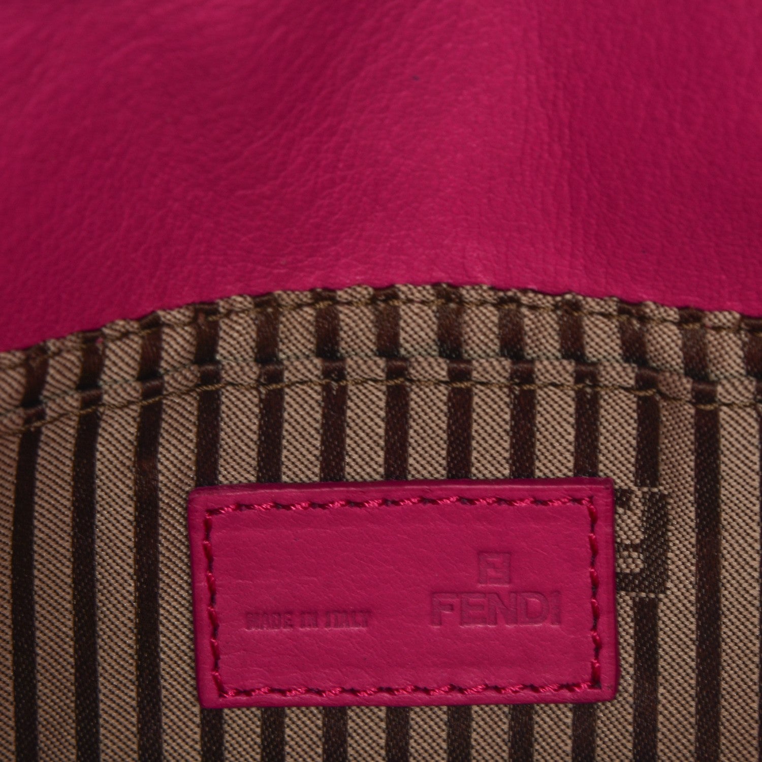 Fendi Vitello Flamingo Fendista Pouchette Crossbody Lampone 6 of 7