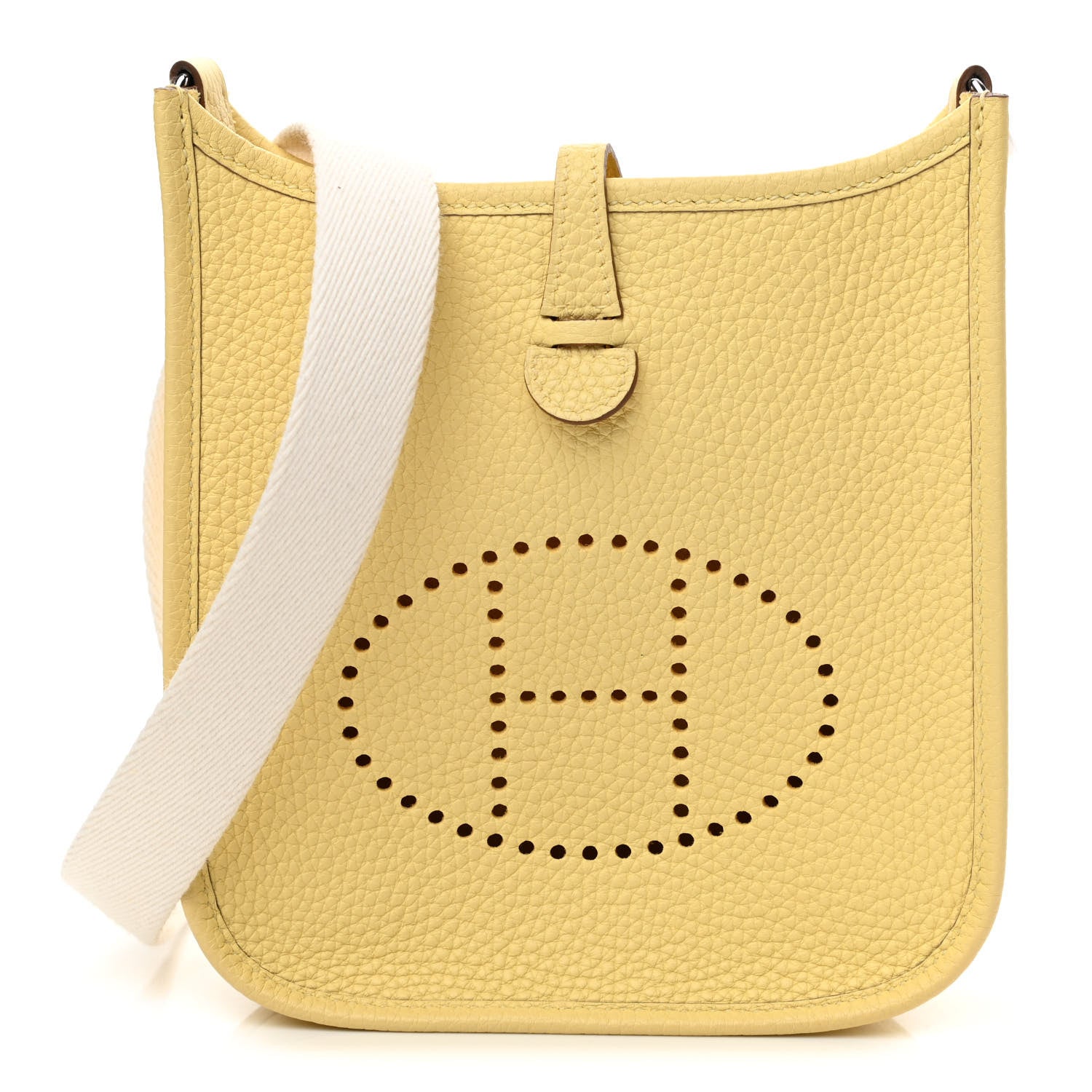 Hermes Taurillon Clemence Amazone Evelyne TPM Jaune Poussin Craie 1 of 11