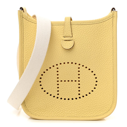 Hermes Taurillon Clemence Amazone Evelyne TPM Jaune Poussin Craie 1 of 11