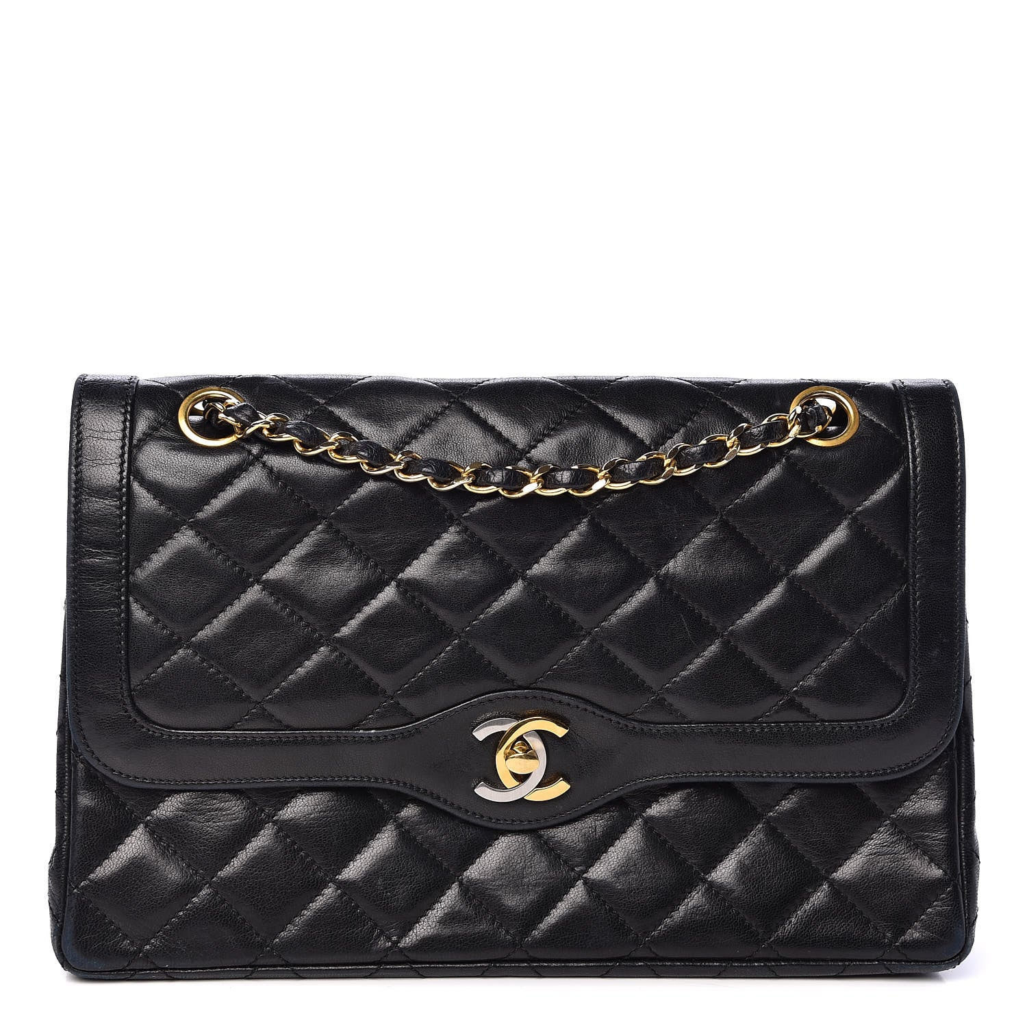 Chanel Lambskin Quilted Medium Double Flap Bag Black 1 of 11