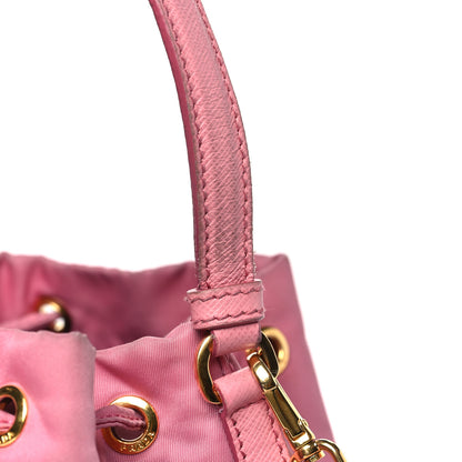 Prada Re-Nylon Saffiano Duet Bucket Crossbody Bag Begonia 10 of 14