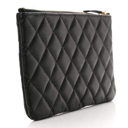 Chanel Caviar Quilted Crystal Enamel Cosmetic Case Black 3 of 8