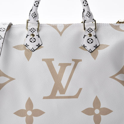 Louis Vuitton Monogram Giant Speedy Bandouliere 30 Kaki Beige 9 of 9