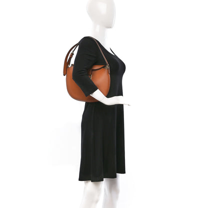 Fendi Vitello Grace Suede Small Croissant Hobo Brandy 2 of 9