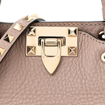 Valentino Garavani Pebbled Calfskin Mini Rockstud Tote Poudre 7 of 9