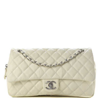 Chanel Caviar Quilted Jumbo Easy Flap Dark White 1 of 16