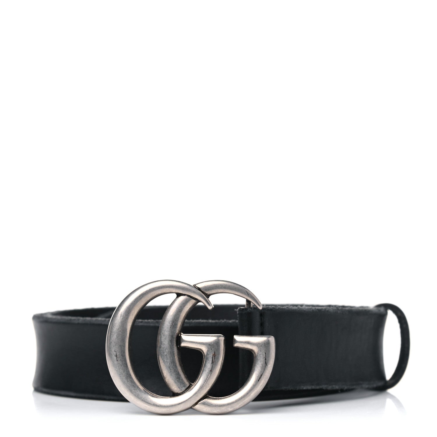Gucci Cuoio Toscano Nickel Double G 30mm Belt 95 38 Black 1 of 5