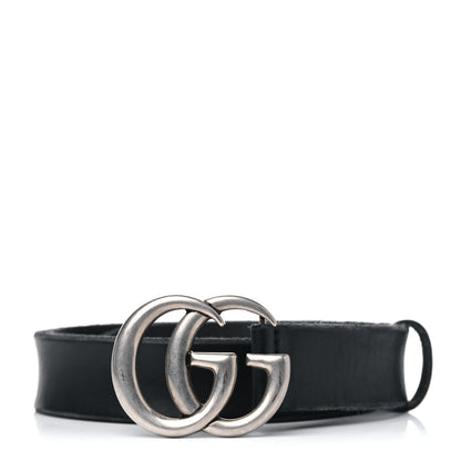 Gucci Cuoio Toscano Nickel Double G 30mm Belt 95 38 Black 1 of 5