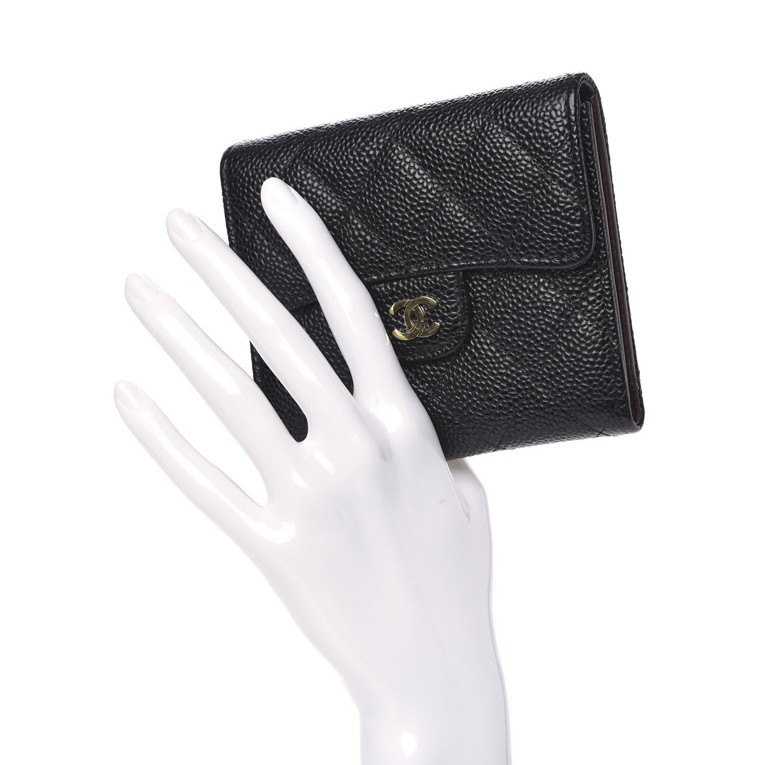 Chanel Caviar Quilted Compact Flap Wallet Black 2 of 9