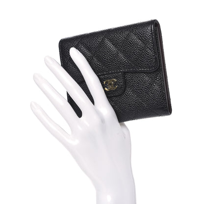 Chanel Caviar Quilted Compact Flap Wallet Black 2 of 9