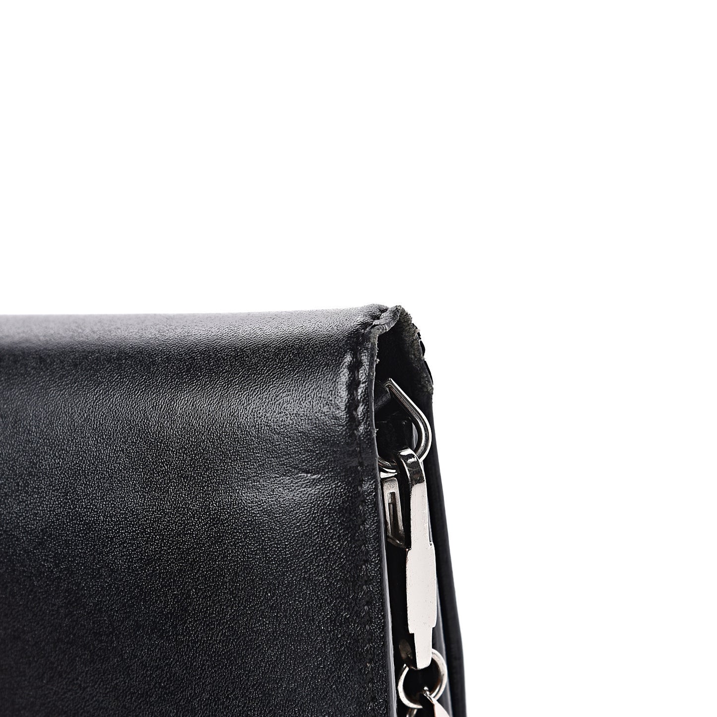 Calfskin Star Pandora Chain Wallet Black