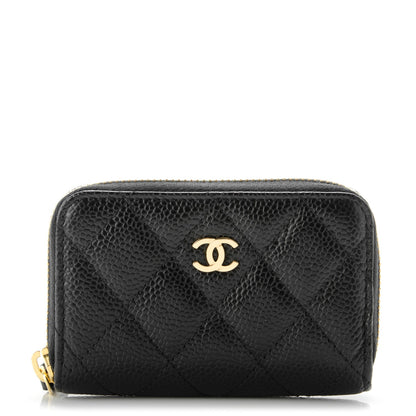 Chanel Caviar Quilted Zip Coin Purse Black 1 of 7