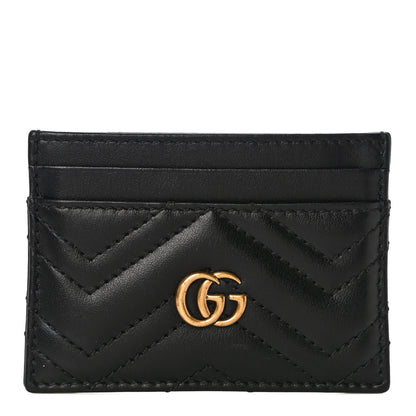 Gucci Calfskin Matelasse GG Marmont Card Holder Black 1 of 10