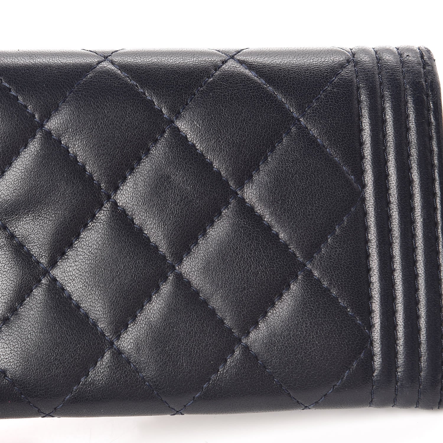 Chanel Lambskin Quilted Boy Card Holder Wallet Navy 9 of 12