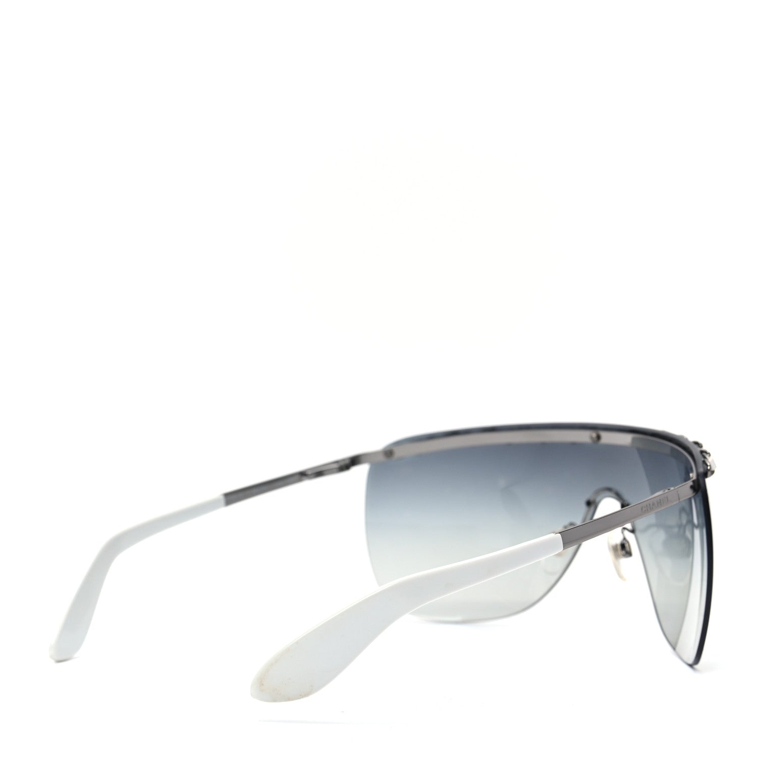 Chanel Rimless Shield Chain Sunglasses 4160-Q White 4 of 6