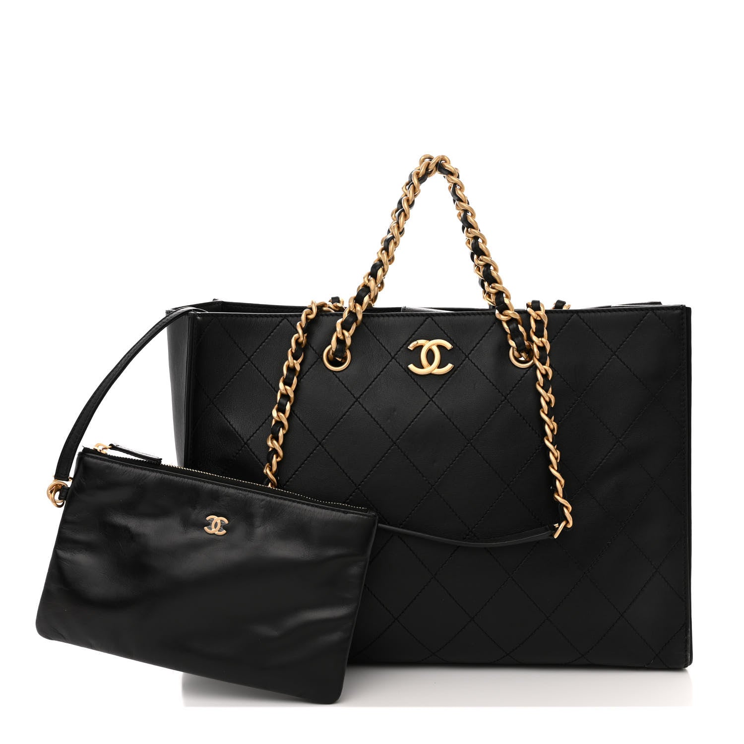Chanel Calfskin Stitched Large Shopping Tote Black 3 of 16