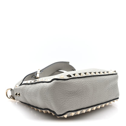 Valentino Garavani Pebbled Calfskin Mini Rockstud Flip-Lock Messenger Bag Pastel Grey 4 of 9