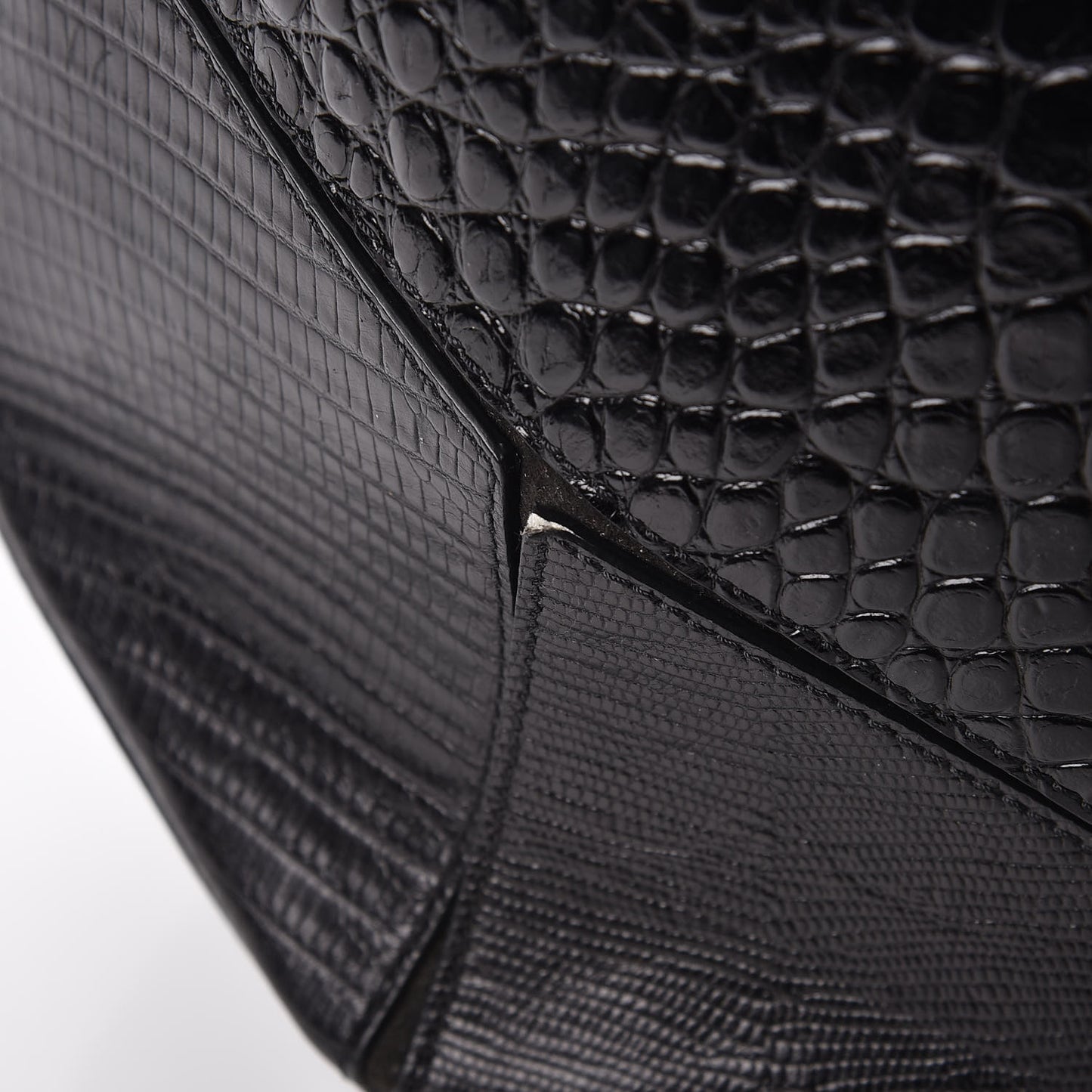 Calfskin Crocodile Embossed Easy Tote Black