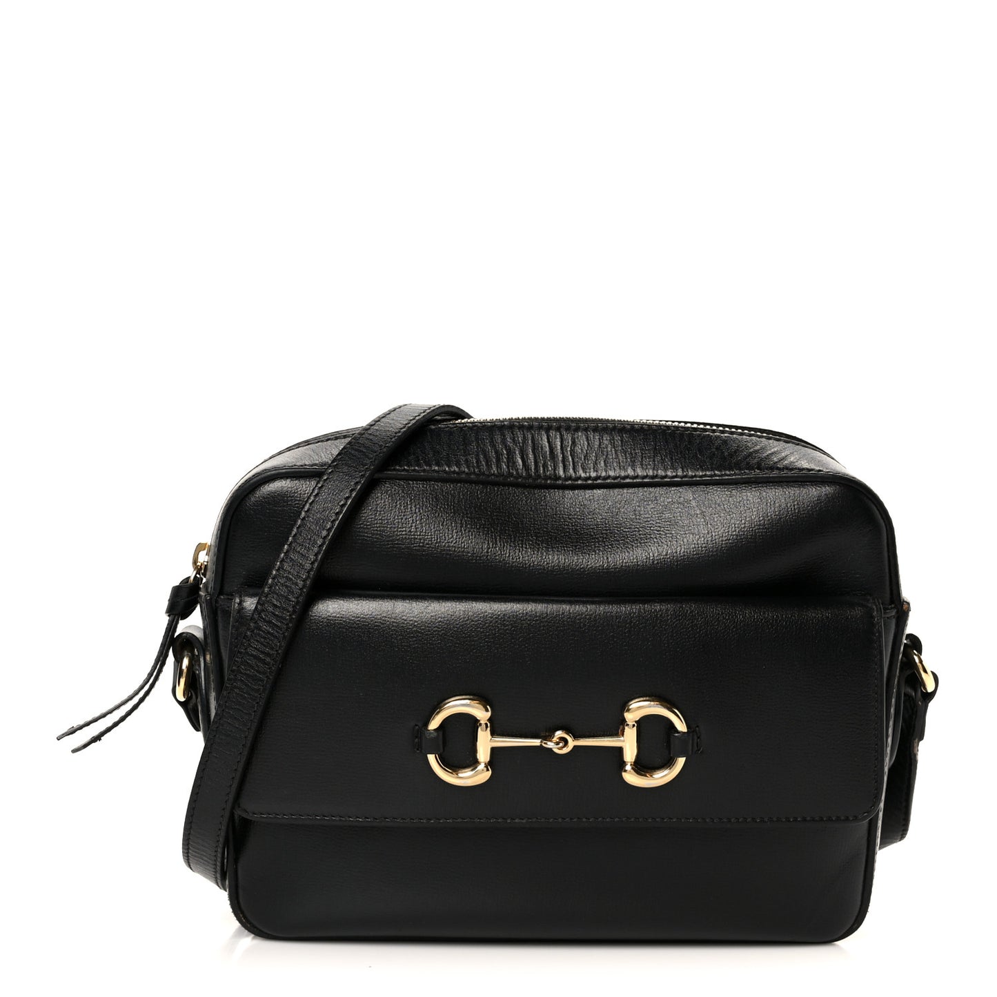 Textured Calfskin Small Horsebit 1955 Shoulder Bag Black