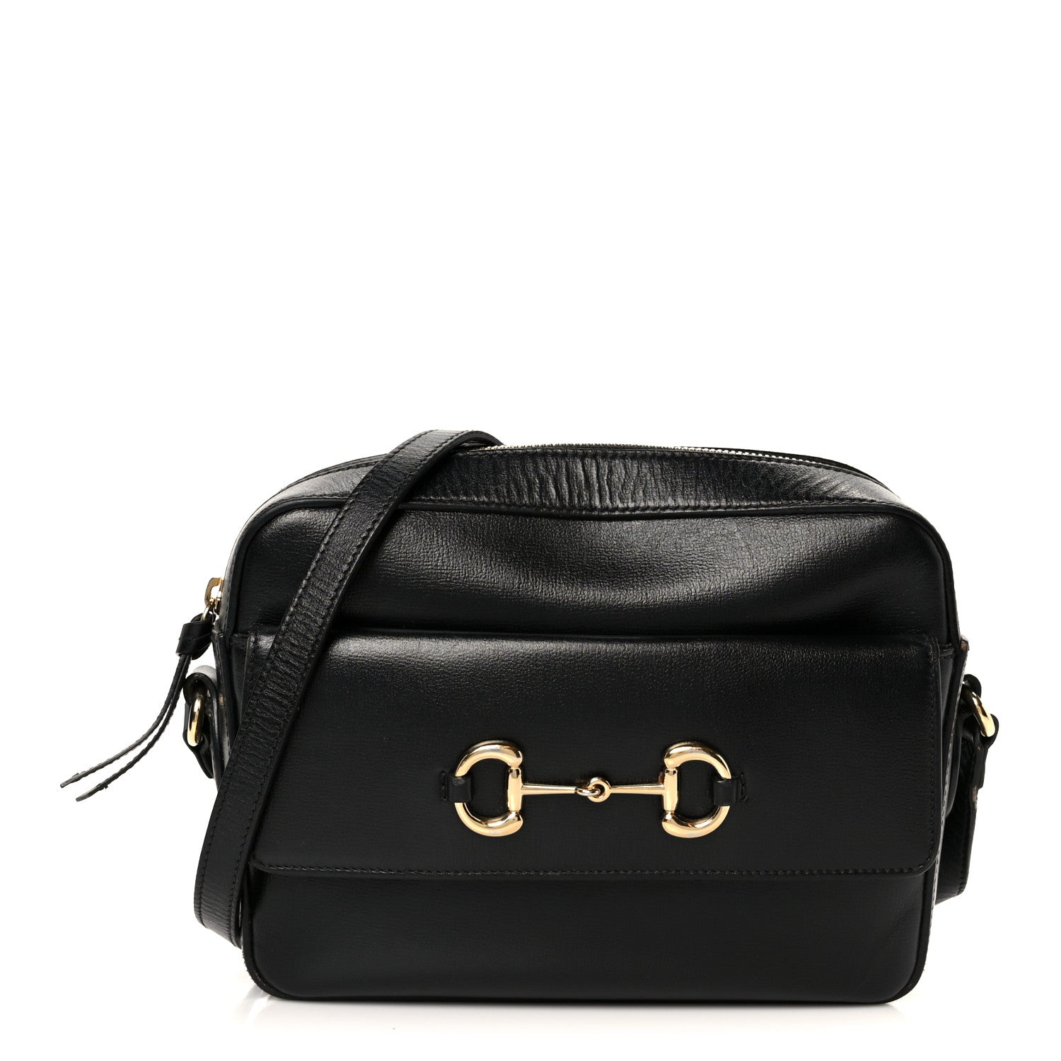 Gucci Textured Calfskin Small Horsebit 1955 Shoulder Bag Black 1 of 11