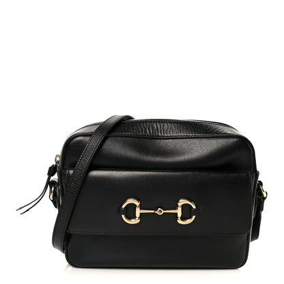 Gucci Textured Calfskin Small Horsebit 1955 Shoulder Bag Black 1 of 11