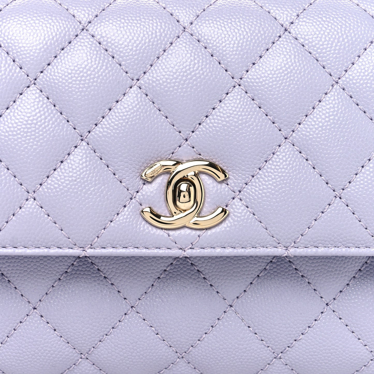 Caviar Quilted Mini Coco Handle Flap Light Purple