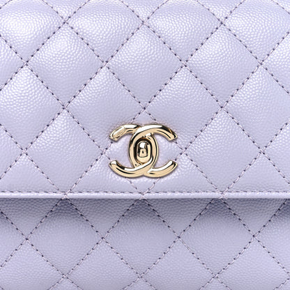 Chanel Caviar Quilted Mini Coco Handle Flap Light Purple 8 of 10
