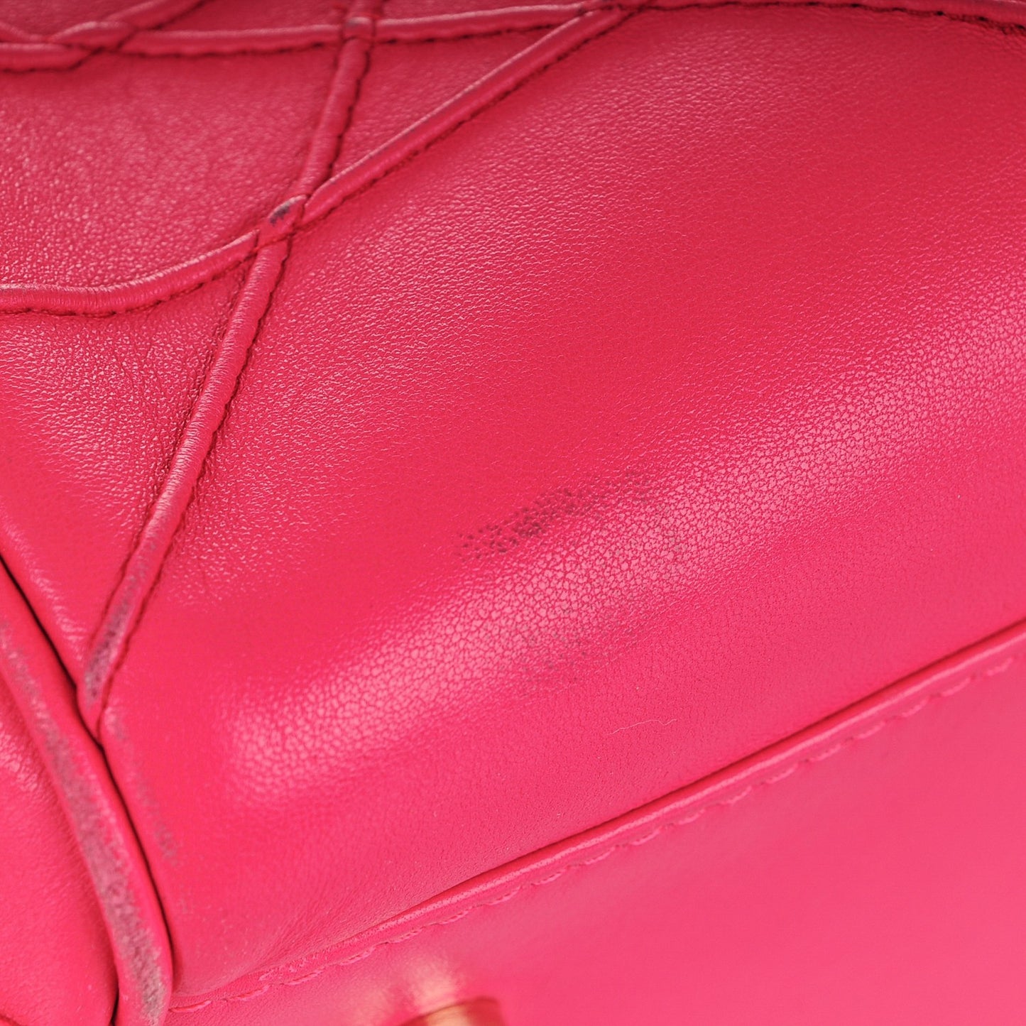 Lambskin Cannage Granville Polochon Fuchsia