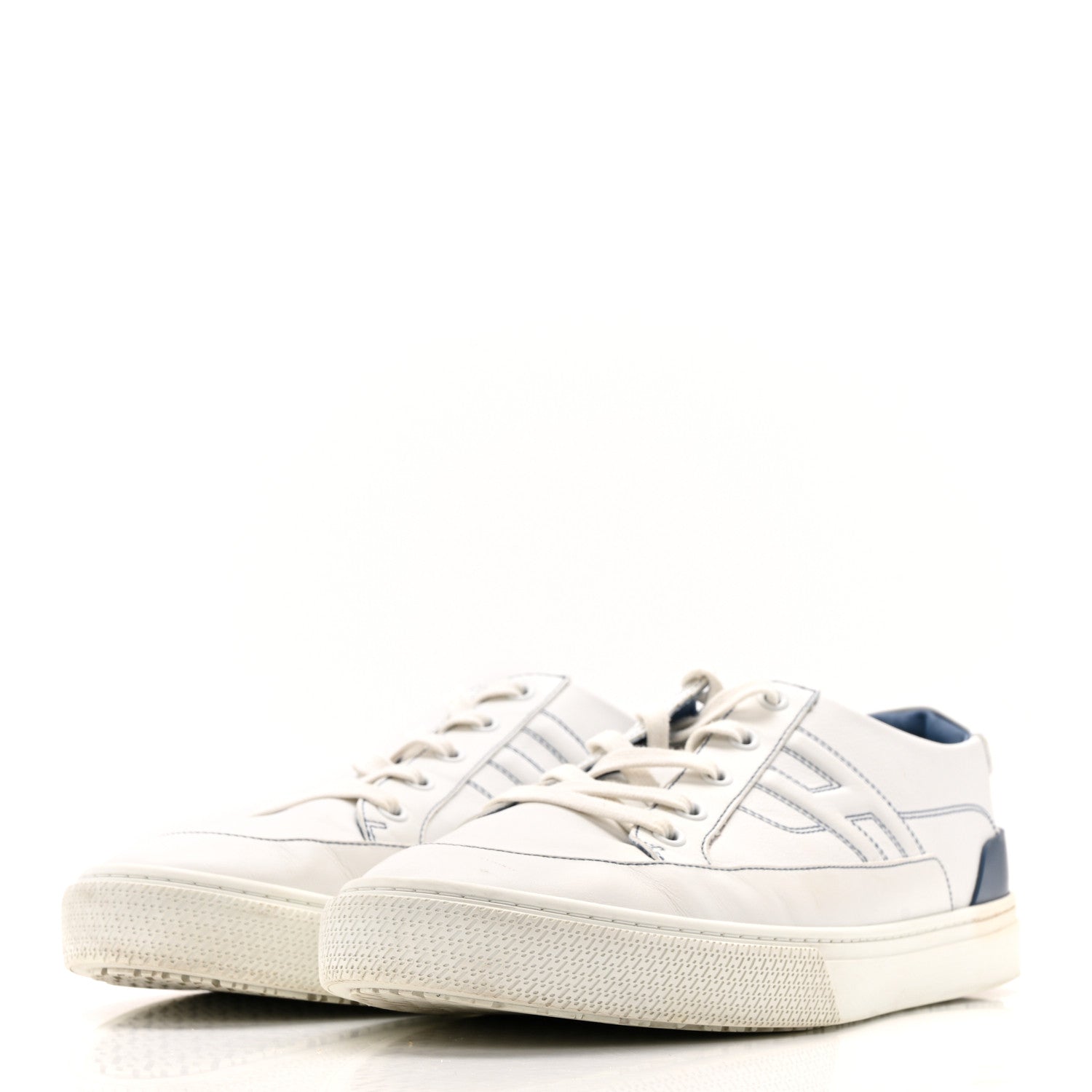 Hermes Calfskin Mens Deep Sneakers 44 White Bleu 4 of 14