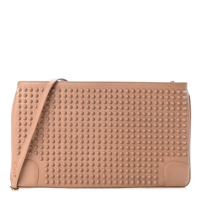 Christian Louboutin Calfskin Studded Loubiposh Chain Clutch Nude 1 of 9