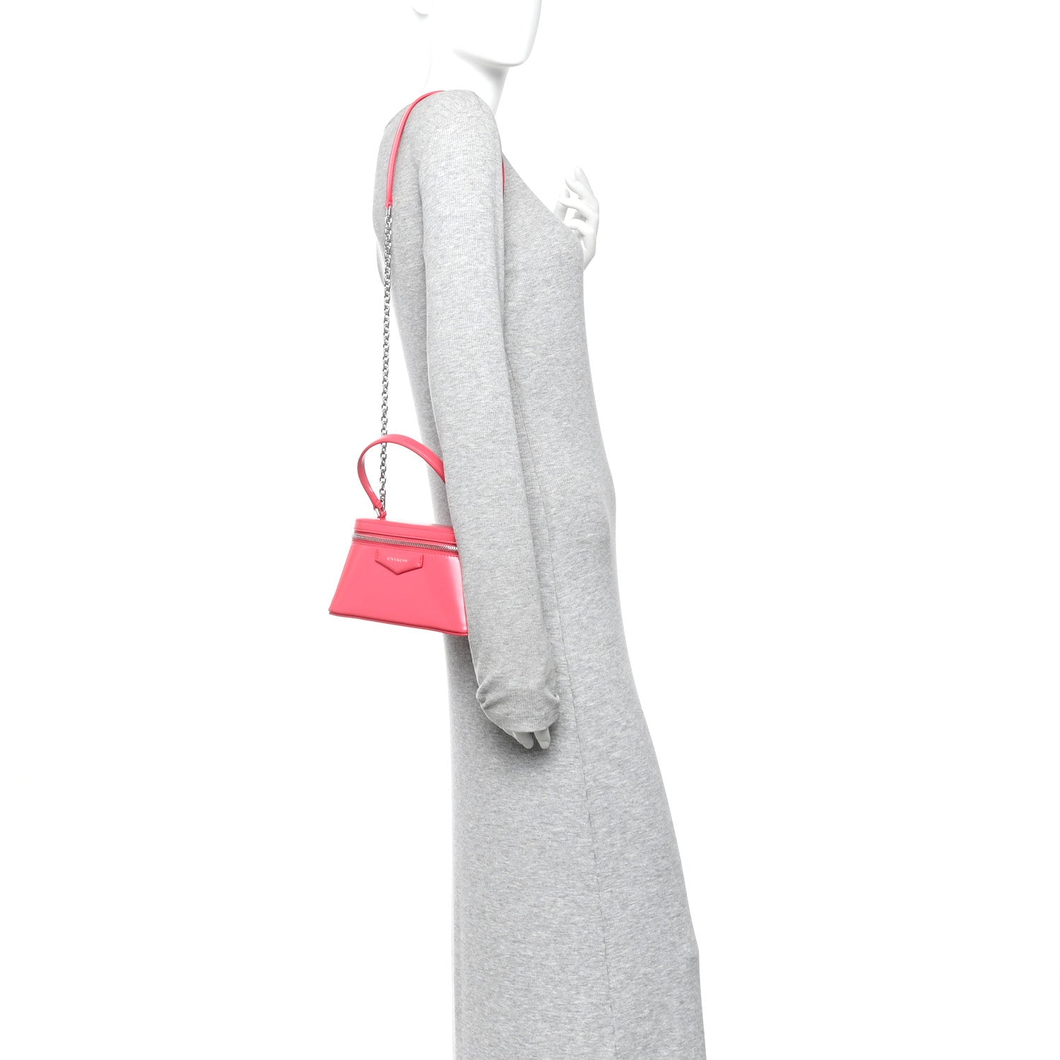 Givenchy Box Calfskin Antigona Vanity Bag With Chain Neon Pink 2 of 9