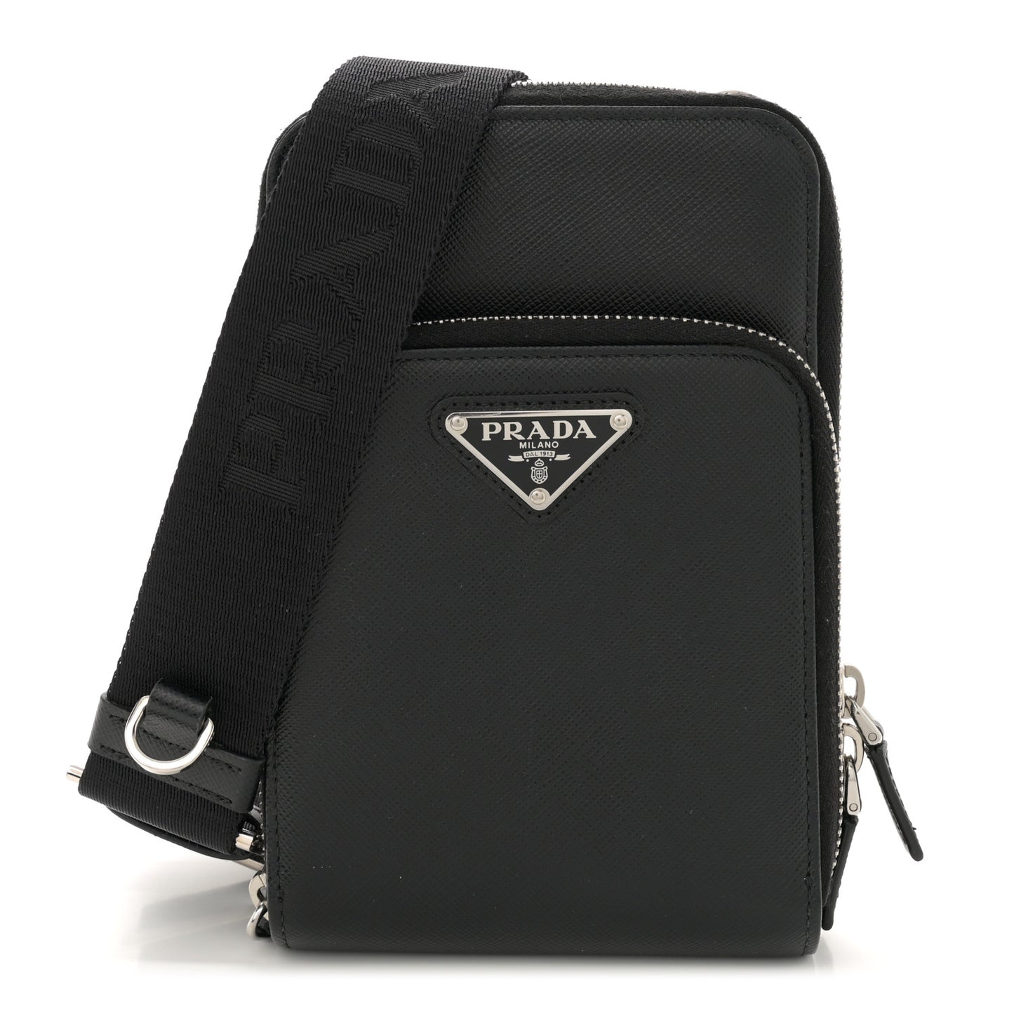 Saffiano Phone Crossbody Pouch Black