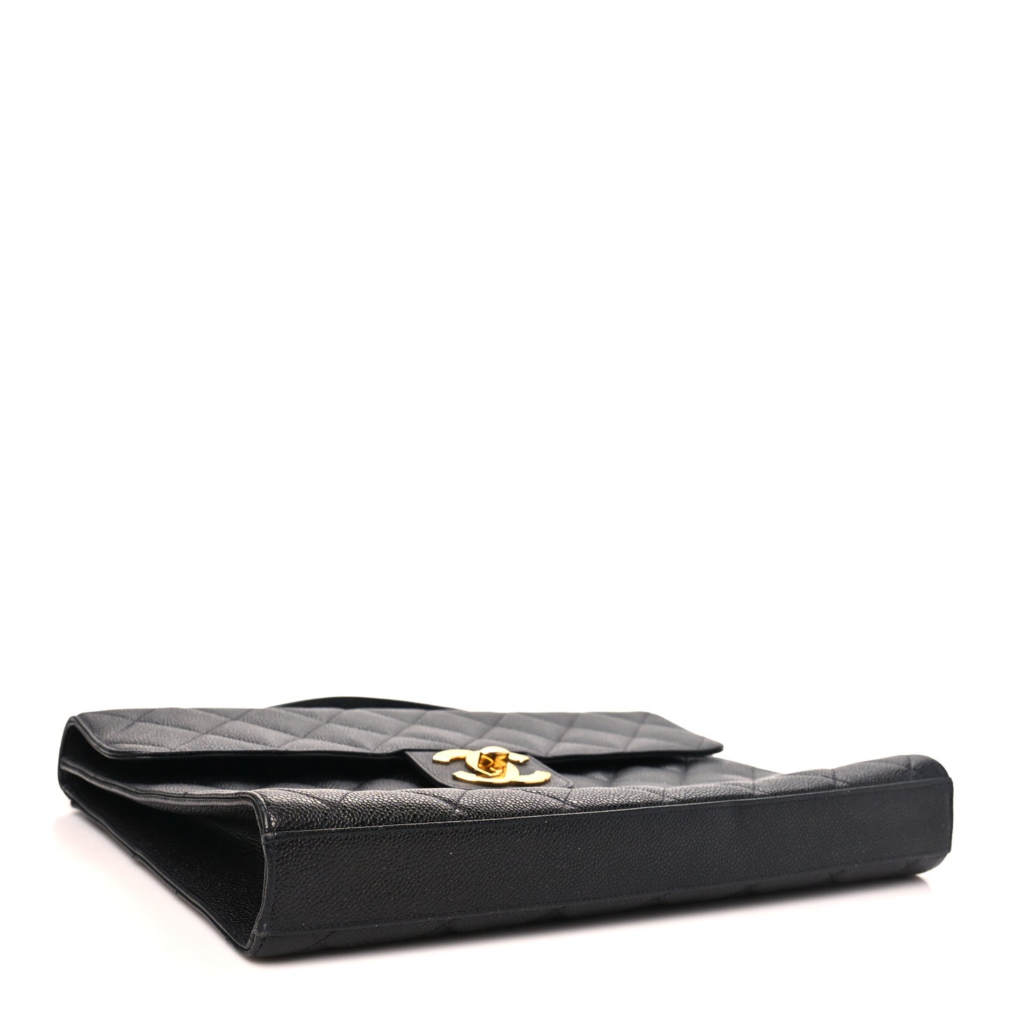 Caviar Quilted Briefcase Laptop Bag Black