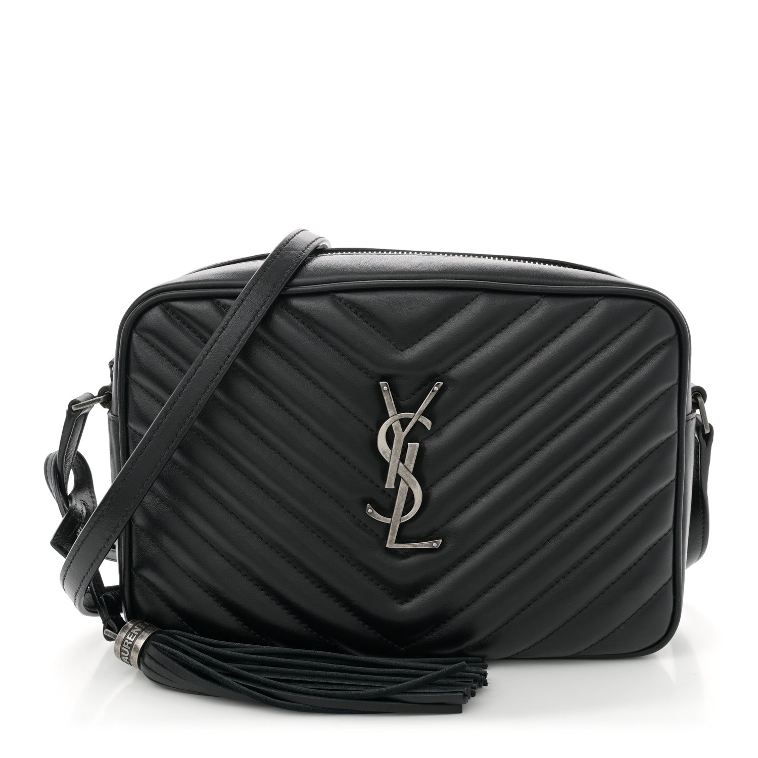 Saint Laurent Calfskin Matelasse Monogram Lou Camera Bag Black 1 of 12