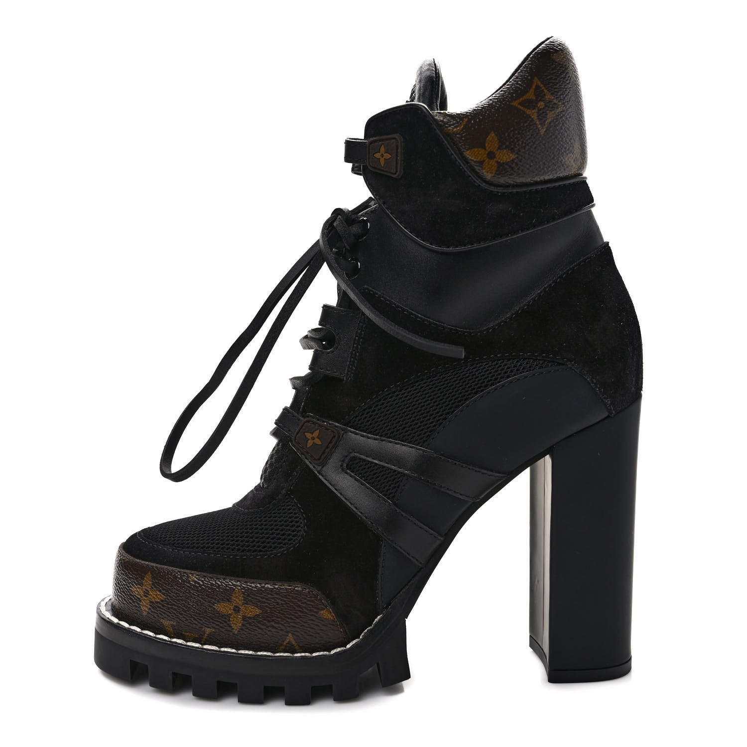 Louis Vuitton Suede Calfskin Monogram Star Trail Ankle Boots 40 Black 1 of 7