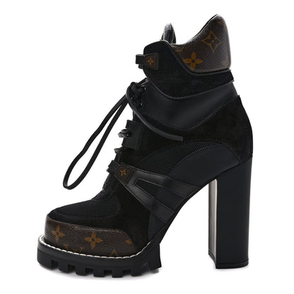 Louis Vuitton Suede Calfskin Monogram Star Trail Ankle Boots 40 Black 1 of 7