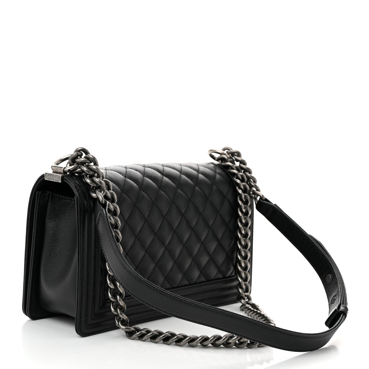 Caviar Quilted Medium Boy Flap Black