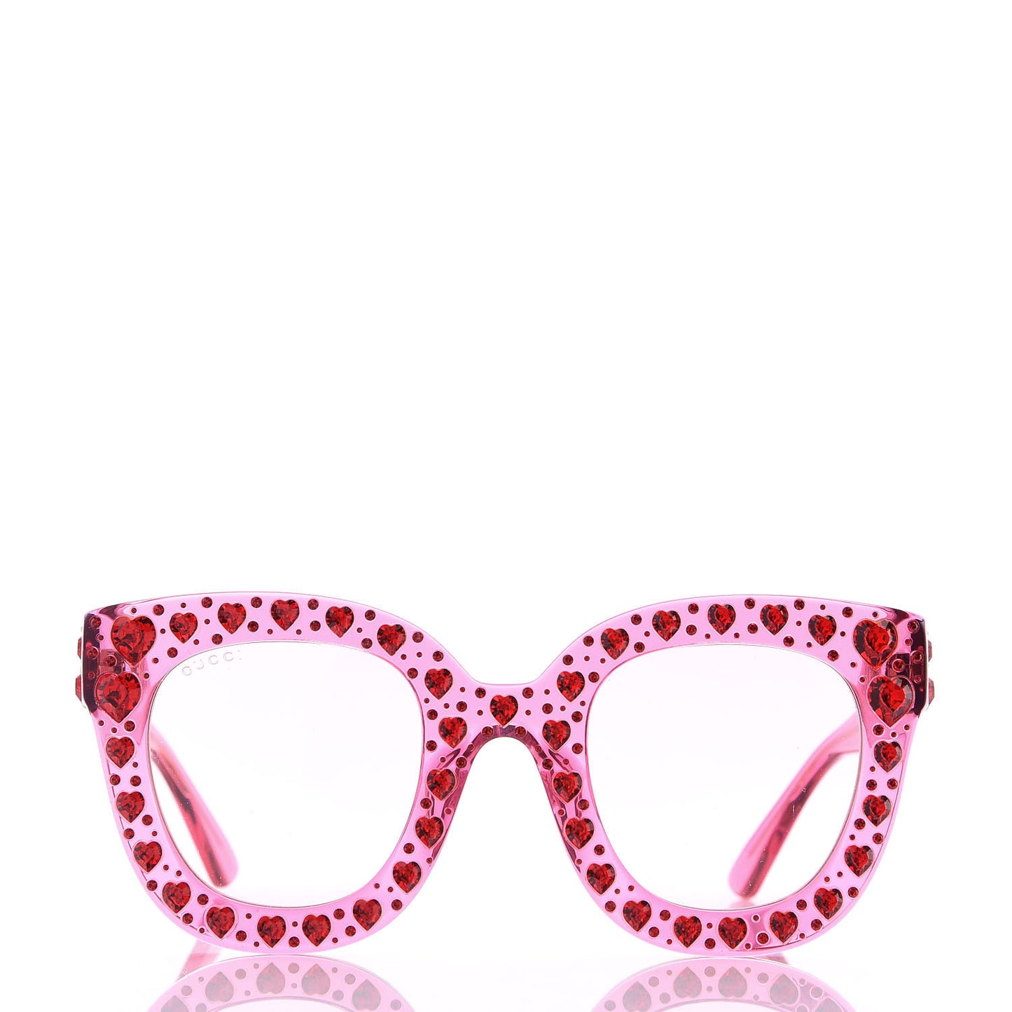 Acetate Crystal Heart GG0116S Sunglasses Fuchsia