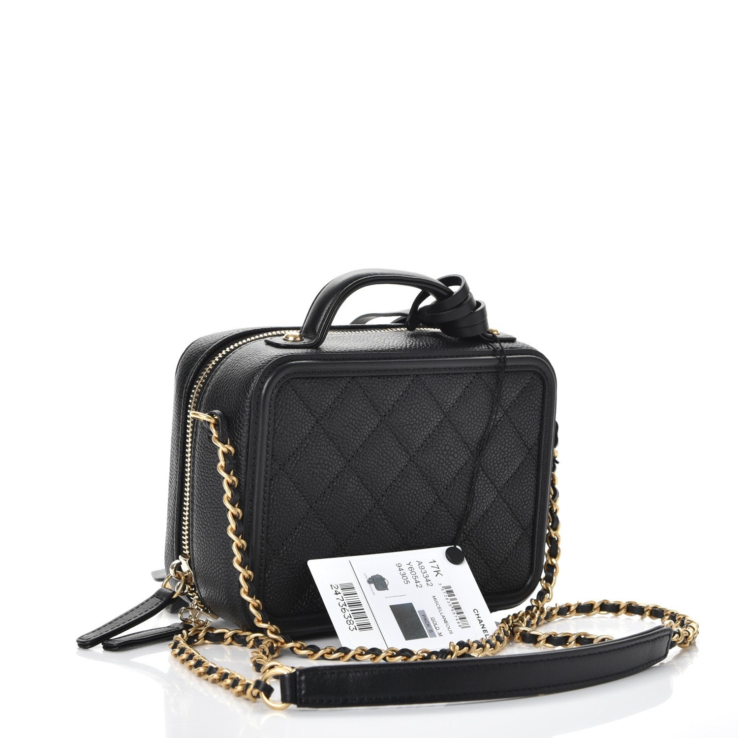 Chanel Caviar Quilted Small CC Filigree Vanity Case Black 3 of 8