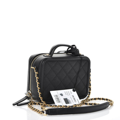 Chanel Caviar Quilted Small CC Filigree Vanity Case Black 3 of 8