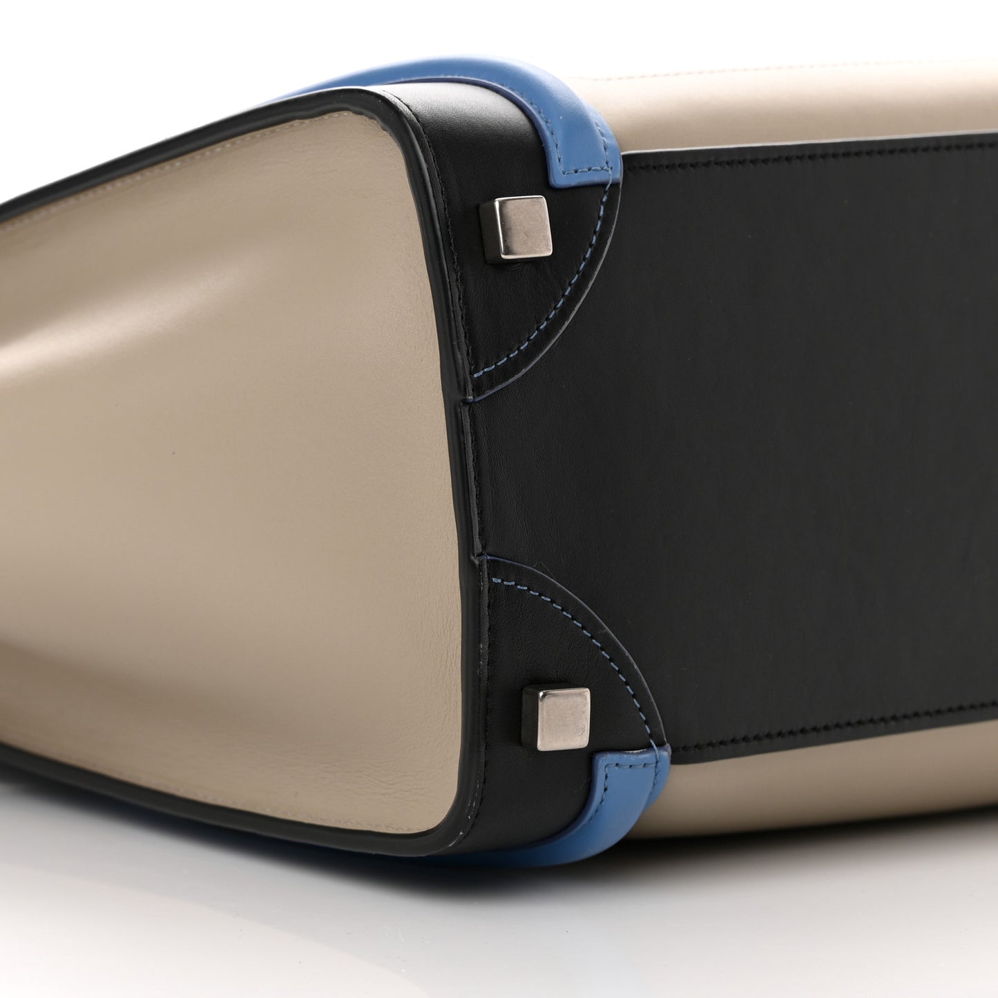 Shiny Smooth Calfskin Micro Tri-Color Luggage Quartz