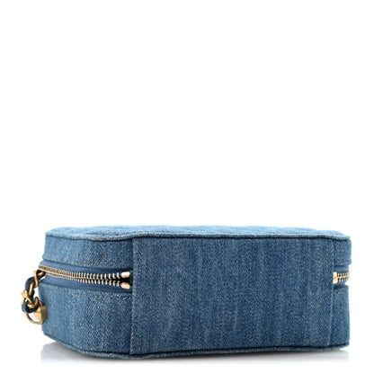 Chanel Denim Quilted CC Pearl Crush Camera Case Blue 4 of 11