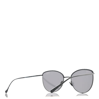 Chanel Metal Crystal Polarized Sunglasses 4258-B Black 4 of 8