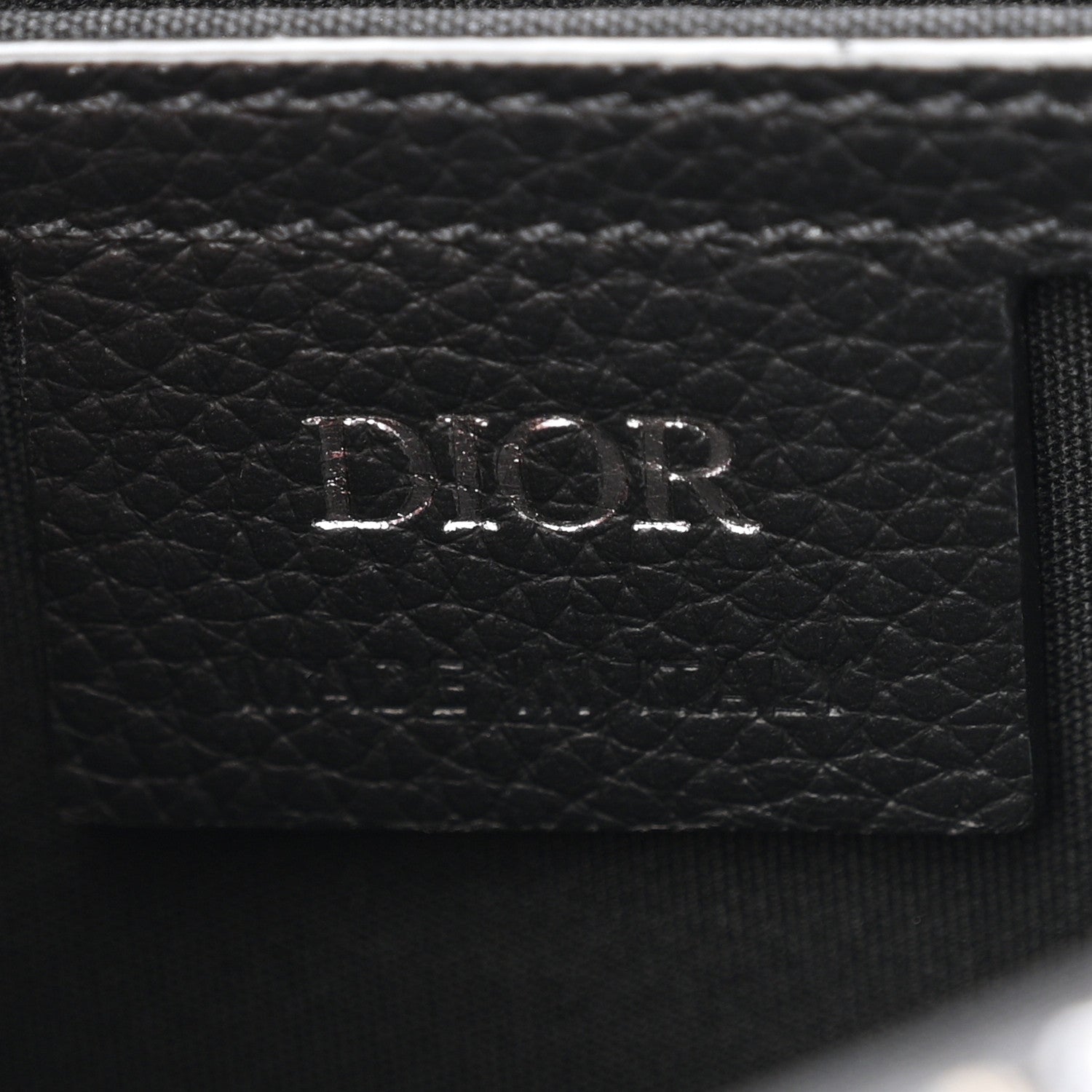 Christian Dior Grained Calfskin Oblique Mini Saddle Messenger Bag With Flap Beige Black 6 of 11